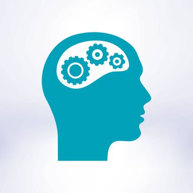 Düşünme simgesi. Kafa vitese silüeti 