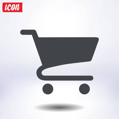 Grafik alışveriş düz simgesi. Bir ürünü Sepete Ekle.