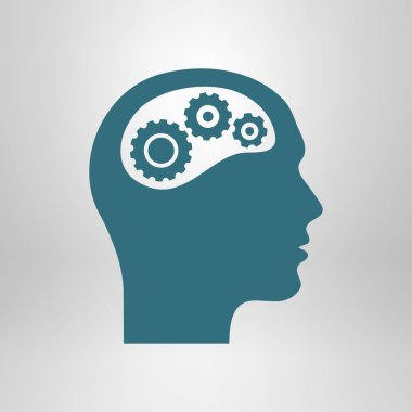 Düşünme simgesi. Kafa vitese silüeti 