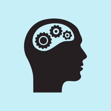 Düşünme simgesi. Kafa vitese silüeti 