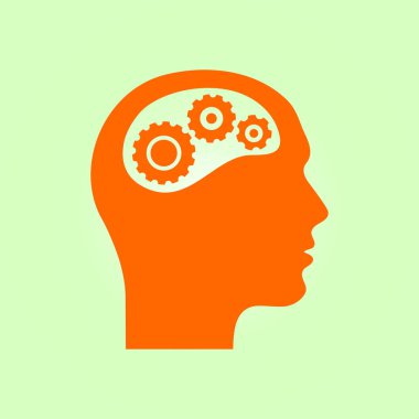 Düşünme simgesi. Kafa vitese silüeti 