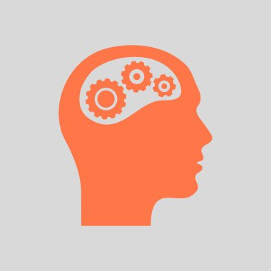 Düşünme simgesi. Kafa vitese silüeti 