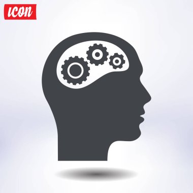 Düşünme simgesi. Kafa vitese silüeti 