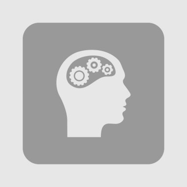 Düşünme simgesi. Kafa vitese silüeti 