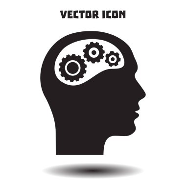 Düşünme simgesi. Kafa vitese silüeti 