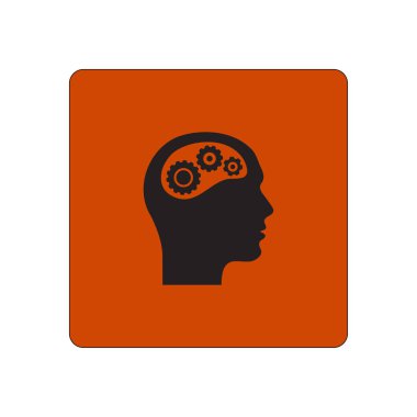 Düşünme simgesi. Kafa vitese silüeti 