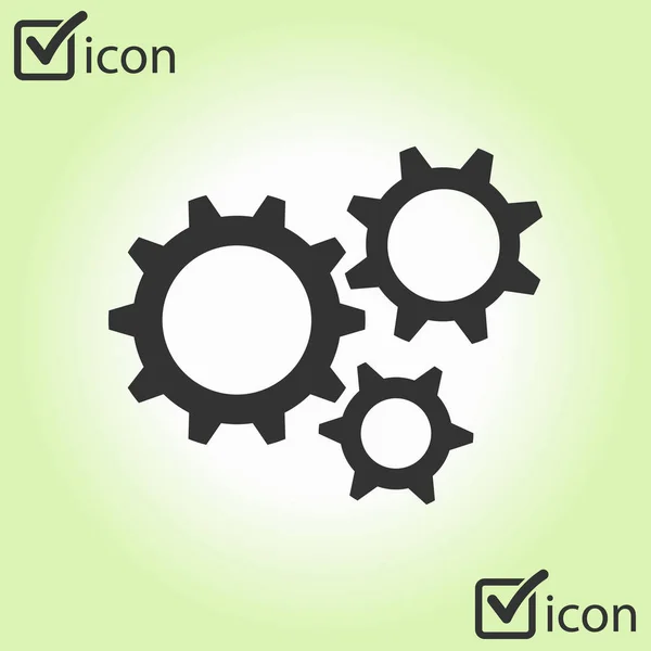 Icon Gears Flat Style — Stock Vector