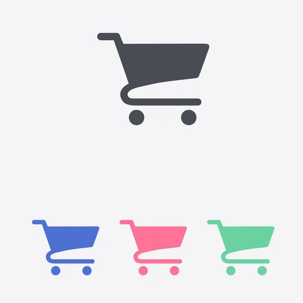 Icono Plano Carta Compras Añadir Producto Carrito — Archivo Imágenes Vectoriales