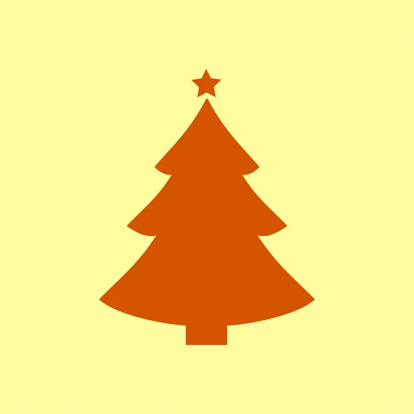 Árbol Hristmas Icono Plano — Vector de stock