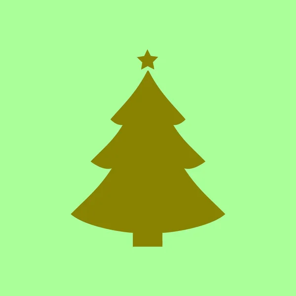 Árbol Hristmas Icono Plano — Vector de stock