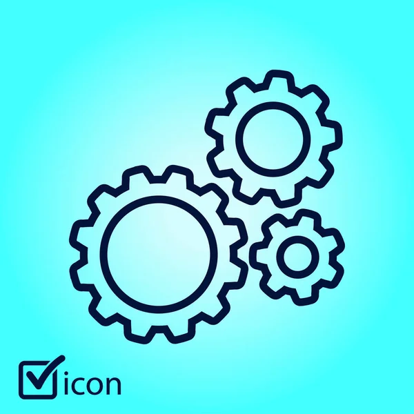 Icono Engranajes Estilo Plano — Vector de stock