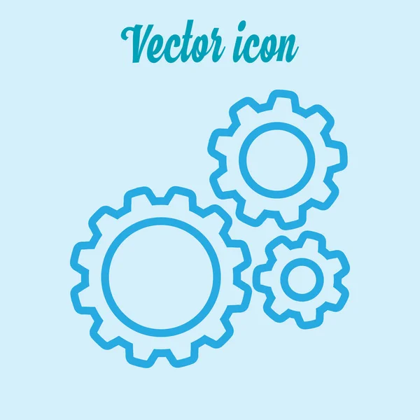 Icono Engranajes Estilo Plano — Vector de stock