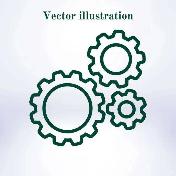 Symbol Der Zahnräder Flacher Stil — Stockvektor