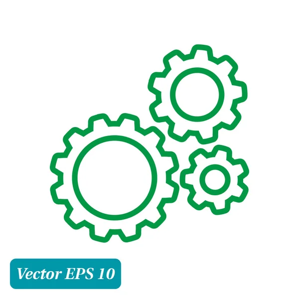 Icono Engranajes Estilo Plano — Vector de stock