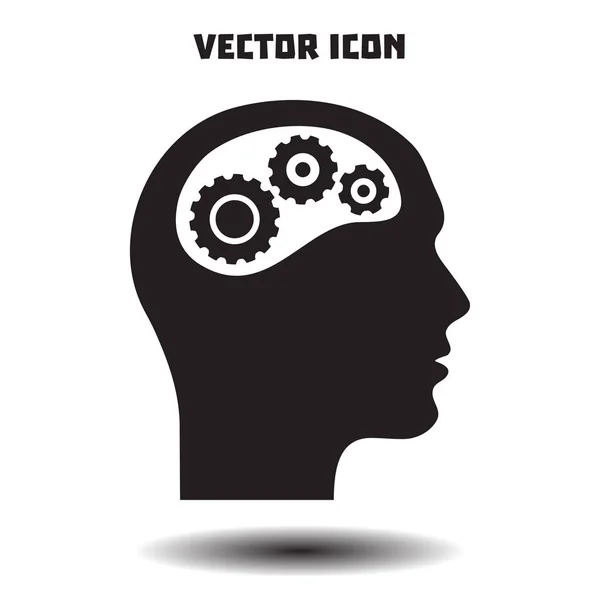 Denkanstöße Silhouette Der Ausrüstung Kopf — Stockvektor