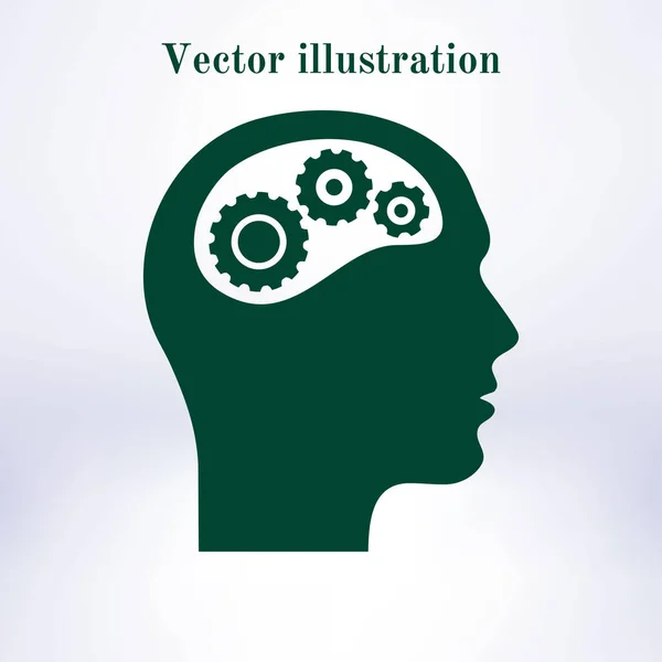 Het Pictogram Van Het Denken Silhouet Van Vistuig Hoofd — Stockvector