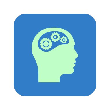 Düşünme simgesi. Kafa vitese silüeti 