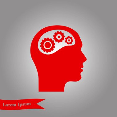 Düşünme simgesi. Kafa vitese silüeti 