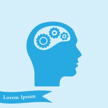 Düşünme simgesi. Kafa vitese silüeti 