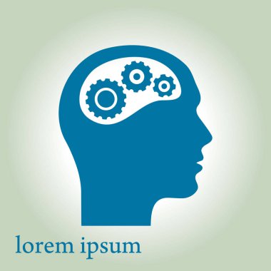 Düşünme simgesi. Kafa vitese silüeti 