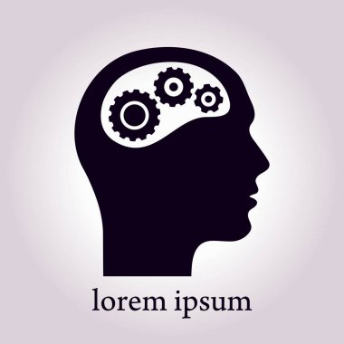Düşünme simgesi. Kafa vitese silüeti 