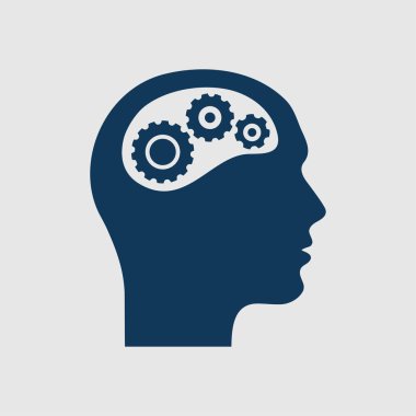 Düşünme simgesi. Kafa vitese silüeti 