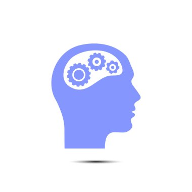 Düşünme simgesi. Kafa vitese silüeti 