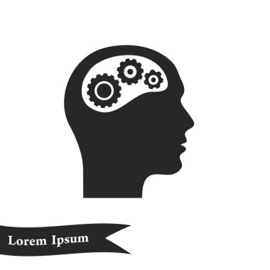 Düşünme simgesi. Kafa vitese silüeti 