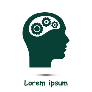 Düşünme simgesi. Kafa vitese silüeti 