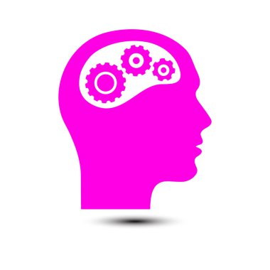 Düşünme simgesi. Kafa vitese silüeti 