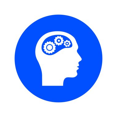 Düşünme simgesi. Kafa vitese silüeti 