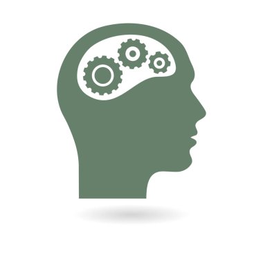 Düşünme simgesi. Kafa vitese silüeti 