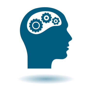 Düşünme simgesi. Kafa vitese silüeti 