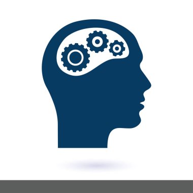 Düşünme simgesi. Kafa vitese silüeti 