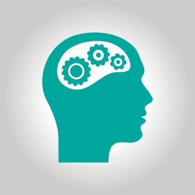 Düşünme simgesi. Kafa vitese silüeti 