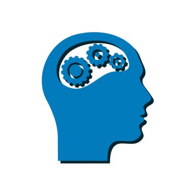 Düşünme simgesi. Kafa vitese silüeti 