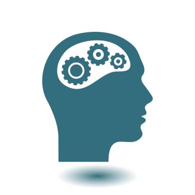 Düşünme simgesi. Kafa vitese silüeti 