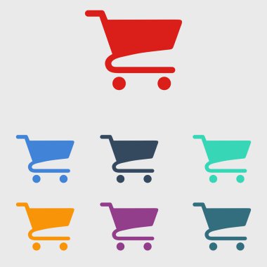 grafik alışveriş düz simgesi