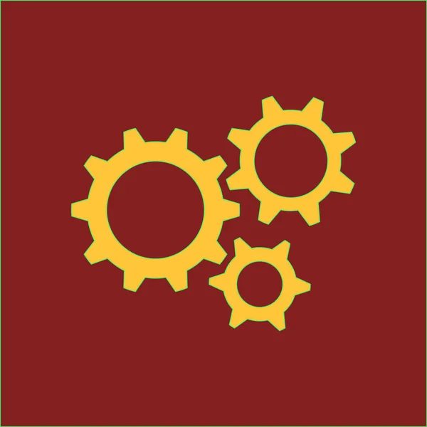 Icon Gears Flat Style — Stock Vector