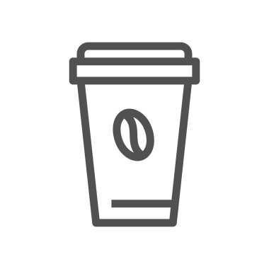 Kahve bardağı vektörü. Kağıt tasarım simgesi için simge. Kullanılabilir kontur. 48x48 Piksel Mükemmel