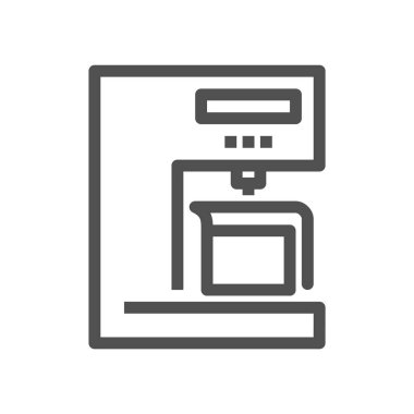 Yaşam tarzı tasarım simgesi için kahve makinesi. Düz grafik tasarımı. Mutfak ekipmanları. Kullanılabilir kontur. 48x48 Piksel Mükemmel