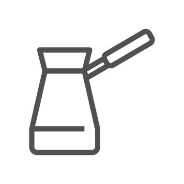 Yaşam tarzı tasarım simgesi için kahve makinesi. Düz grafik tasarımı. Mutfak ekipmanları. Kullanılabilir kontur. 48x48 Piksel Mükemmel