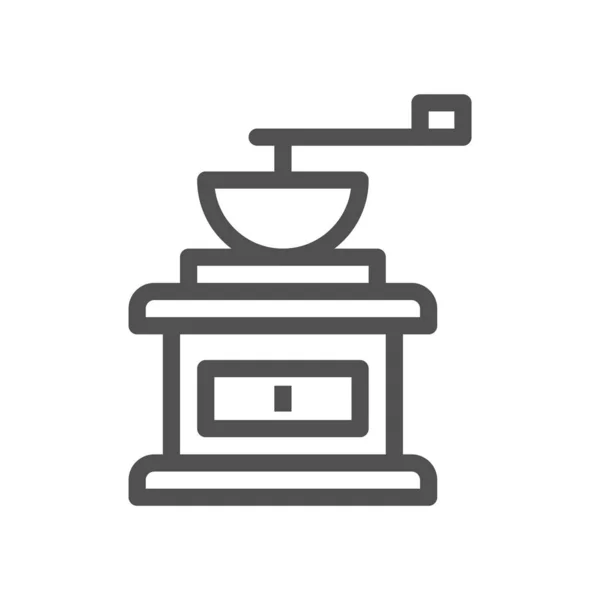 Máquina de café para ícone de design de estilo de vida. Design gráfico plano. Equipamento de cozinha. AVC editável. 48x48 Pixel perfeito — Vetor de Stock