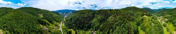 Geniş Hava Yüksek Çözünürlüklü Panoramik Vosges Dağları Alsace Fransa — Stok fotoğraf