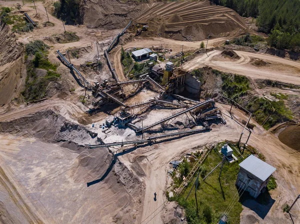 Пташиного Польоту Від Drone Пісок Піт Сонячний День Росія — стокове фото