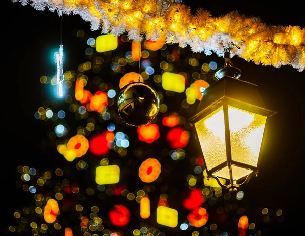 Decoración Calle Navidad Estrasburgo Edificios Destacados Atmósfera Año Nuevo Francia —  Fotos de Stock