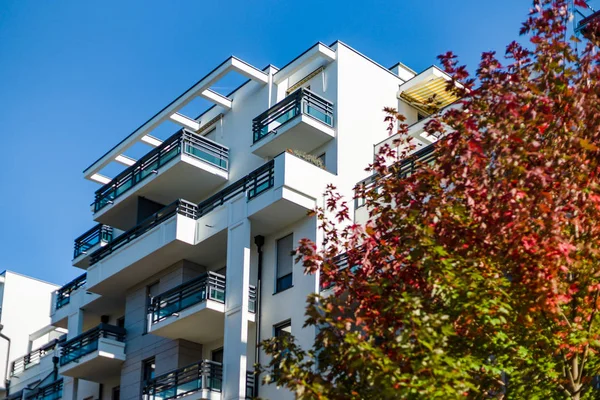 Sunny autumn in the city, house with balcony, Strasbourg