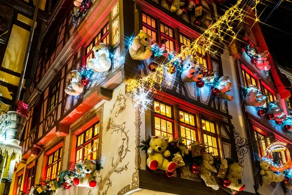 Straßburg Frankreich November 2018 Traditioneller Weihnachtsmarkt Mit Handgefertigten Souvenirs Und — Stockfoto