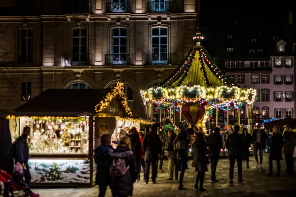 Straßburg Frankreich November 2018 Traditioneller Weihnachtsmarkt Mit Handgefertigten Souvenirs Und — Stockfoto
