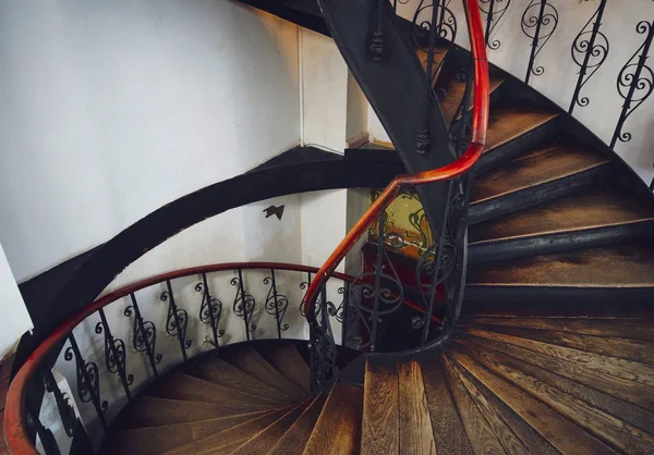 Antique Vintage Rounded Staircase Old House Estrasburgo França — Fotografia de Stock